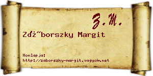 Záborszky Margit névjegykártya
